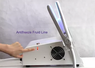 portable handheld hair frozen flat iron with blue light