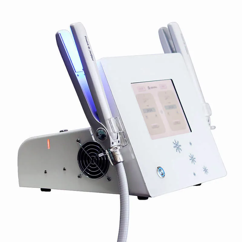 portable handheld hair frozen flat iron with blue light